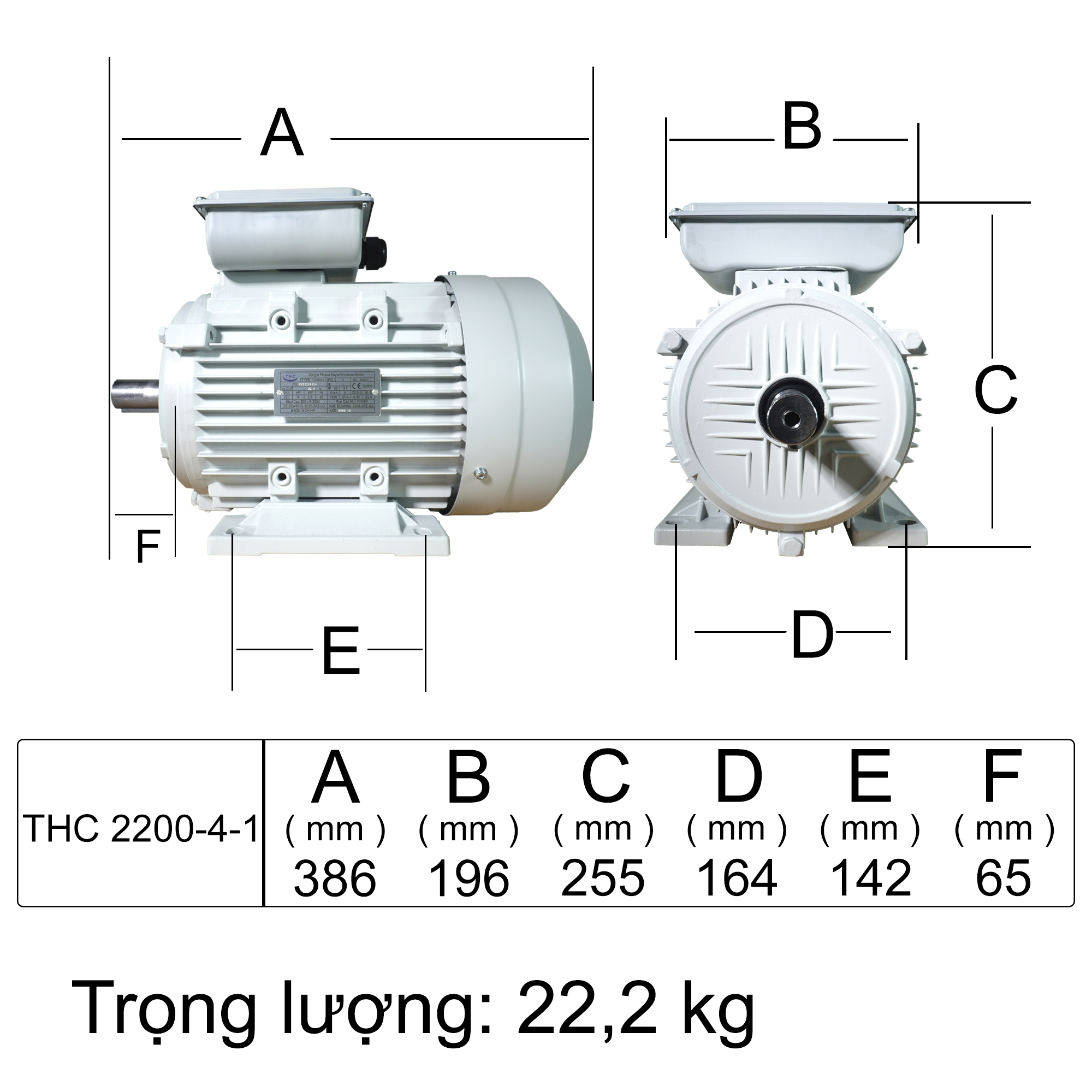 Motor Kéo THC 2200-4-1 (1 phase)